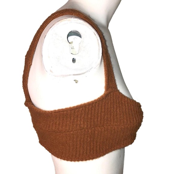 Burnt Orange Cashmere Cropped Bralet - Picture 3 of 4